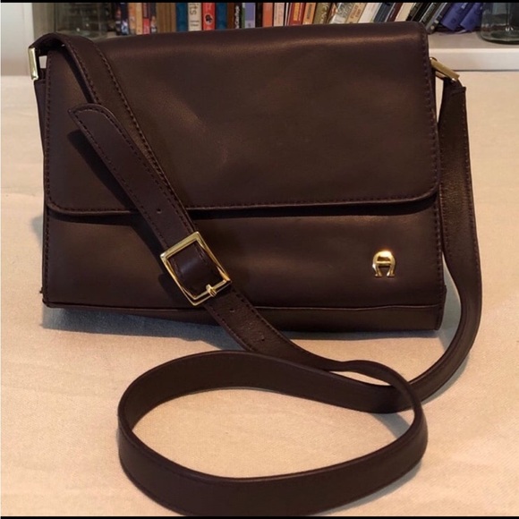 Etienne Aigner Genuine leather Dark Brown Shoulder, Crossbody Bag - Picture 3 of 6